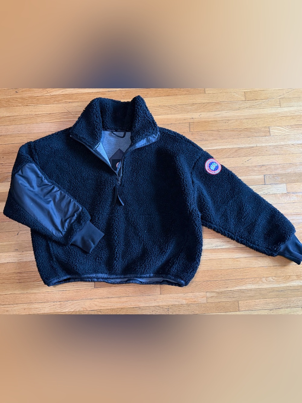 Canada Goose Black Sherpa Half-Zip Fleece Pullover